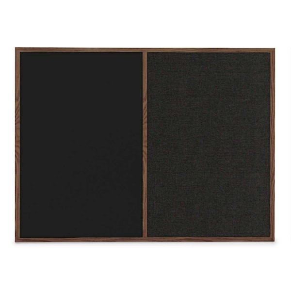 United Visual Products Slim Style Indoor Enclosed Radius Corkbo UVRDS48SB-BLACK-MEDGRY - main